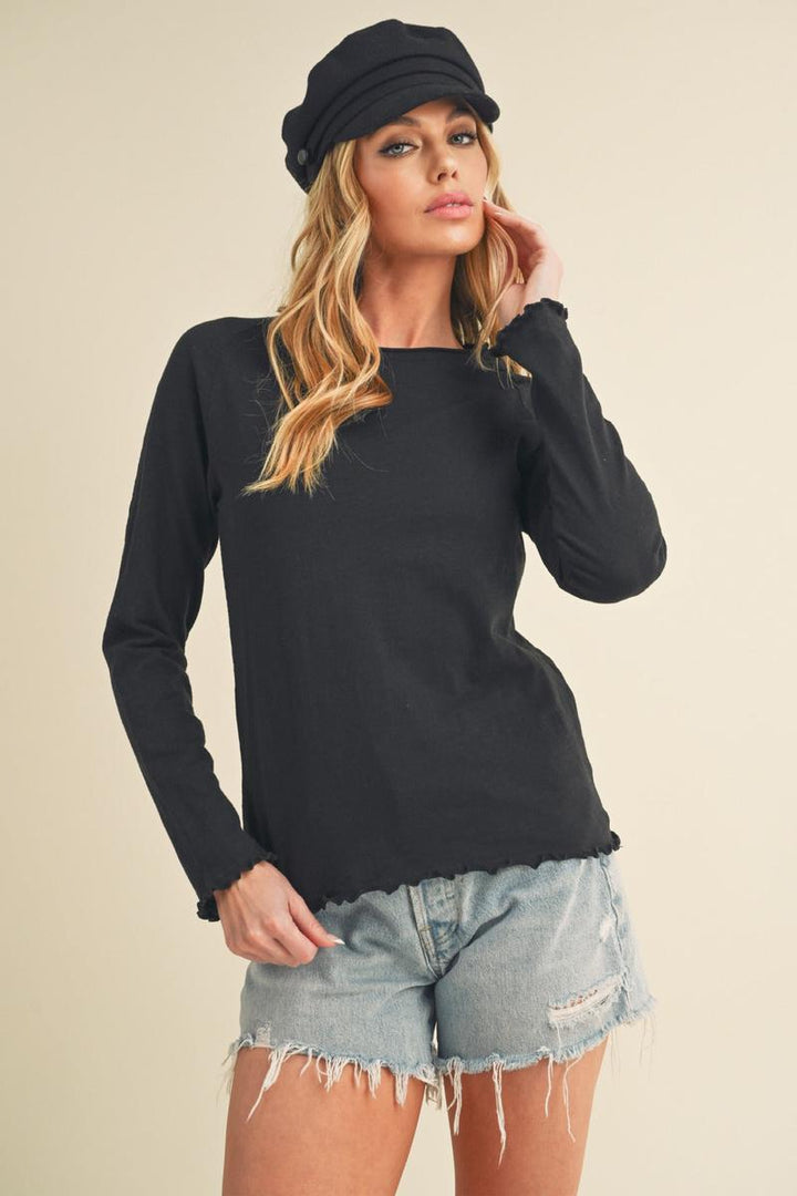 AEMI+CO - Gwen Baby Long Sleeve Tee in Black