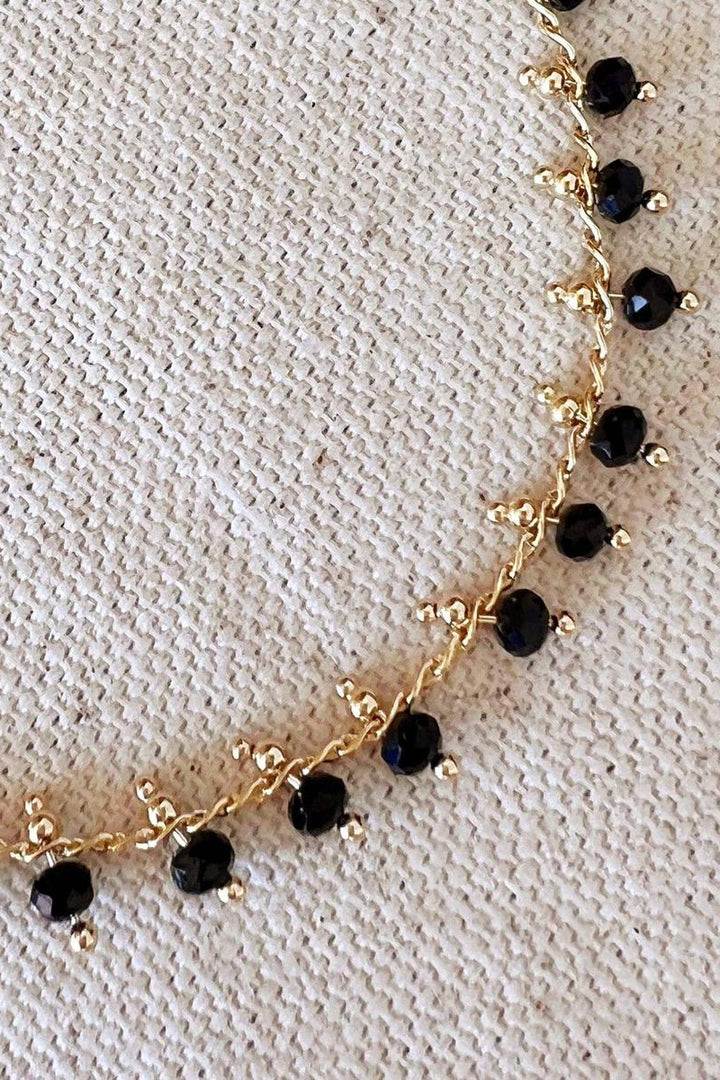 GoldFi - 18k Gold Filled Black Beaded Bracelet