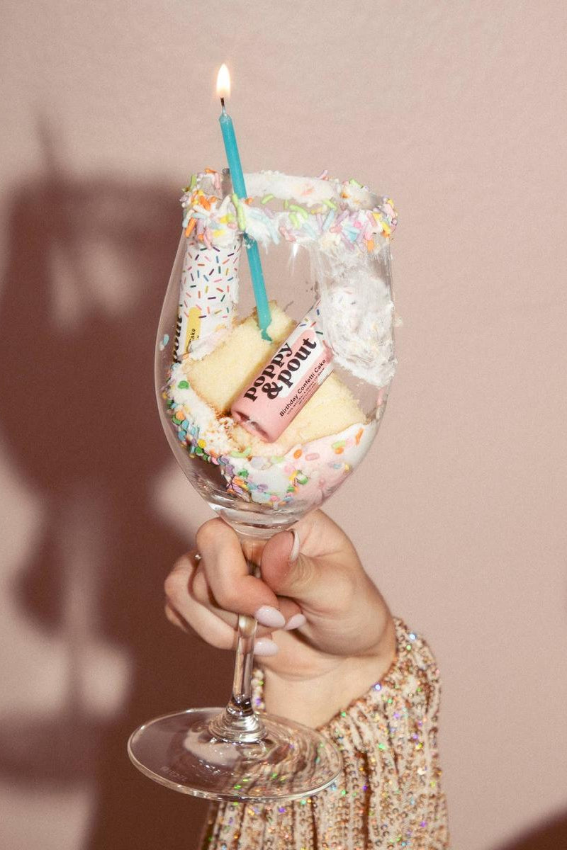 Poppy & Pout - Lip Balm, Birthday Confetti Cake, Pink