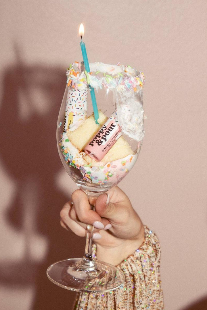 Poppy & Pout - Lip Balm, Birthday Confetti Cake, Pink