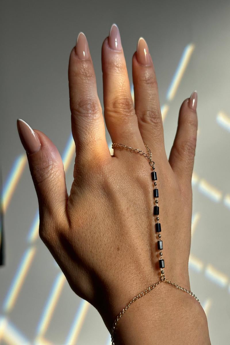 GoldFi - Black Crystals Hand Chain