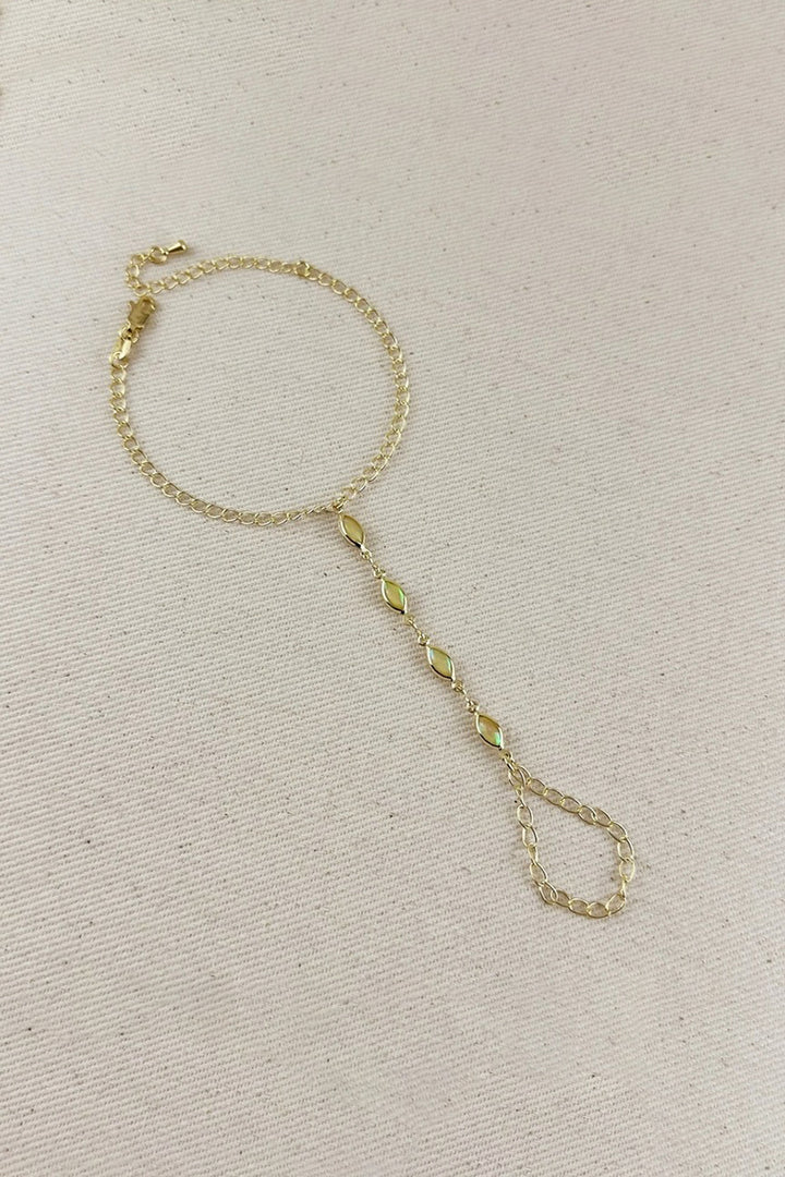 GoldFi - 18k Gold Filled Ellipse Opal Hand Chain