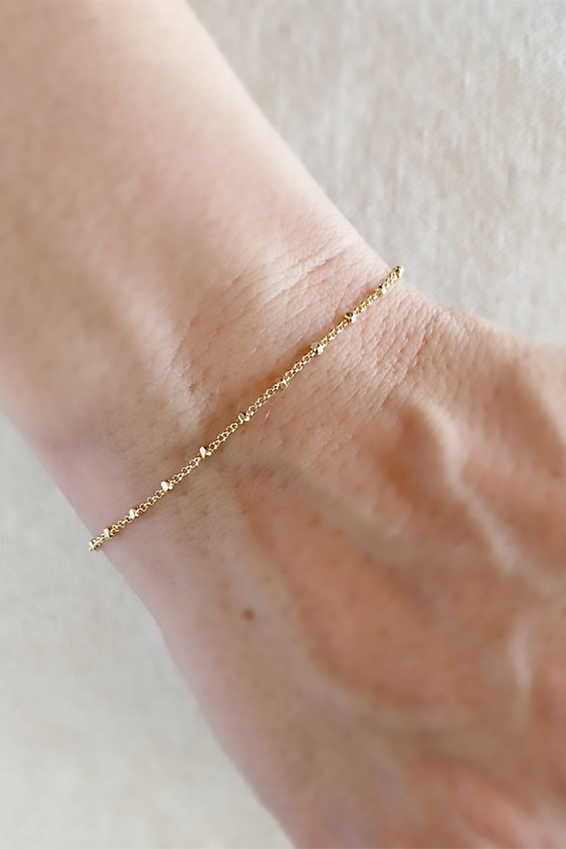 GoldFi - 18k Gold Filled 1mm Spaced Beaded Bracelet