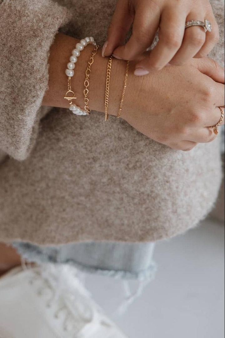 True by Kristy Jewelry - Saltwater Toggle Freshwater Pearl Gold Filled Bracelet