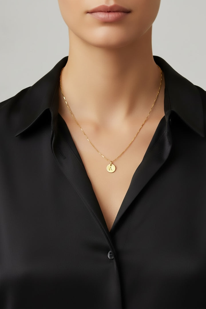 GoldFi - Stamped Tiny Initial Letter Charm in 18k Gold Fill