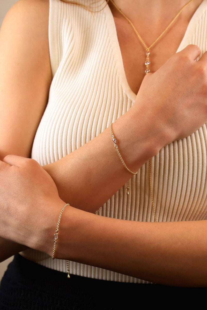 GoldFi - 18k Gold Filled CZ Solitaire Bracelet