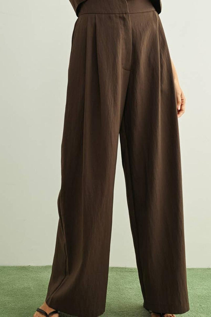 MIOU MUSE - Soft Rayon Trouser in Brown