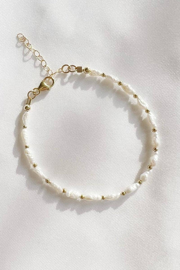 True by Kristy Jewelry - Stone Harbor Freshwater Pearl Gold Filled Beaded Bracelet