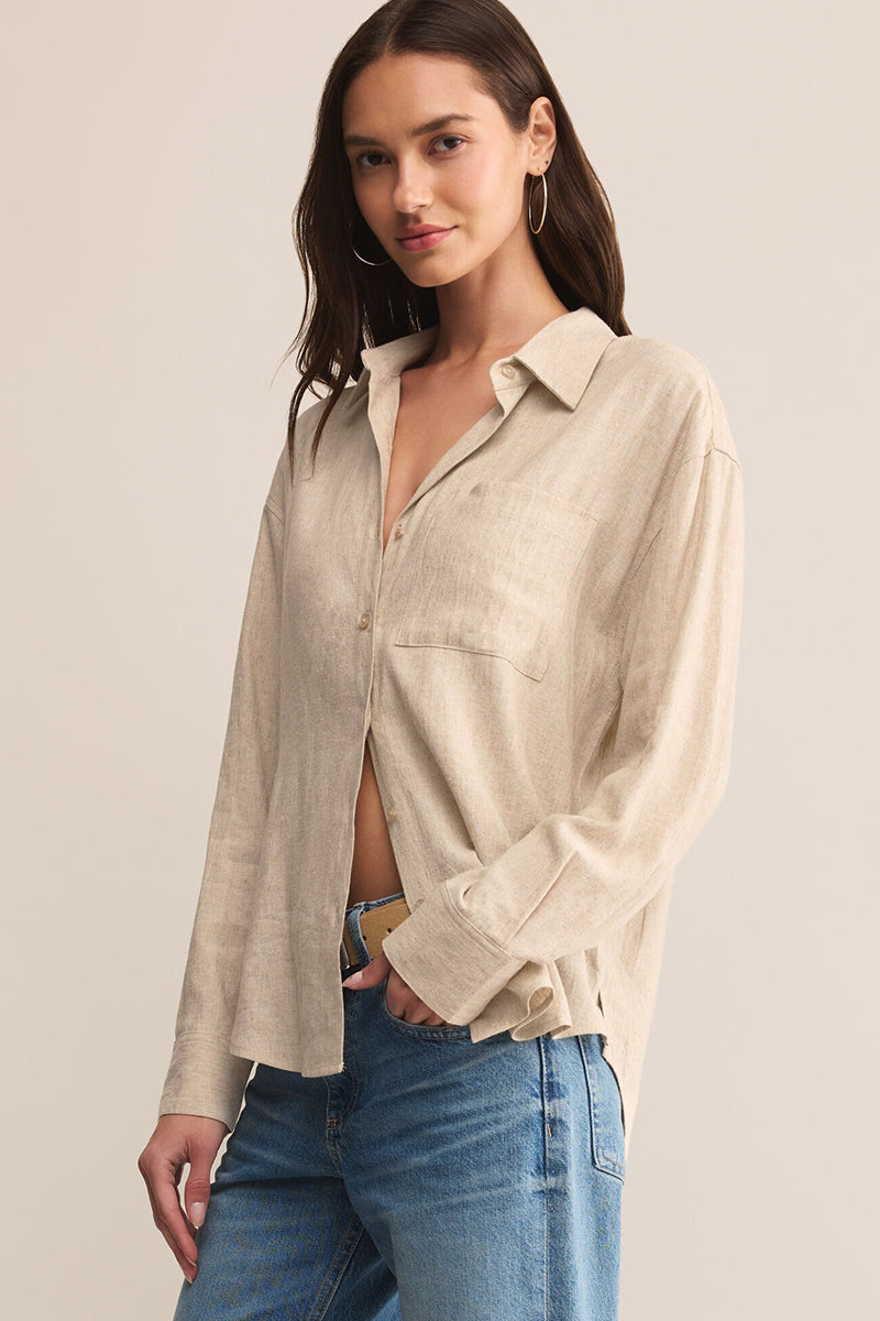 Z Supply - Alfie Button Up Shirt in Flax