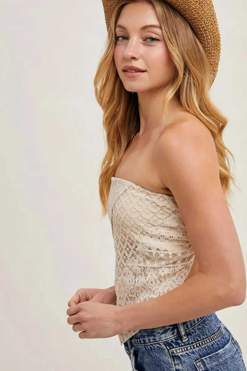 Bluivy - Lace Bandana Top in Ecru
