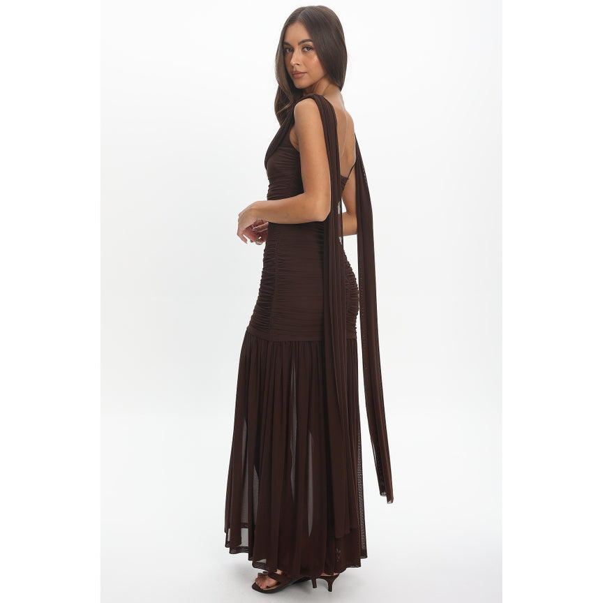One and Only Collective - Cowl Neck Open Back Maxi Dress