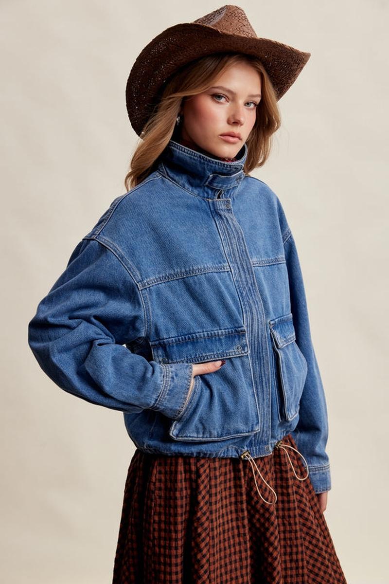 Listicle - Oversized Utility Denim Jacket