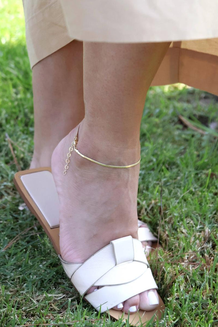 GoldFi - 18k Gold Filled 2mm Herringbone Anklet