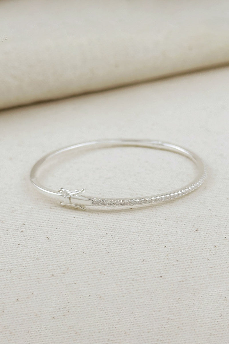 GoldFi - 18k Gold Filled Thin Line Cubic Zirconium Bangle Bracelet