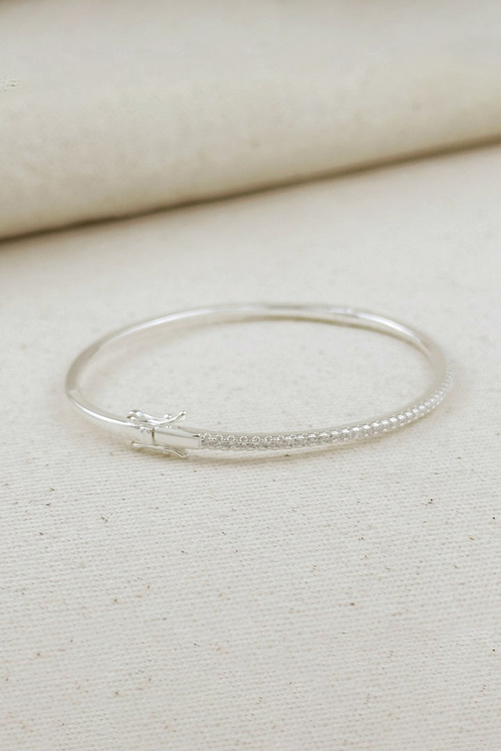 GoldFi - 18k Gold Filled Thin Line Cubic Zirconium Bangle Bracelet