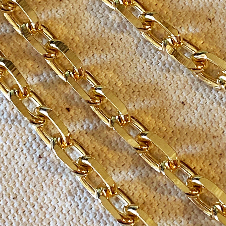 GoldFi - Gorgeous 18k Gold Filled Diamond Cut Anchor Chain Necklace