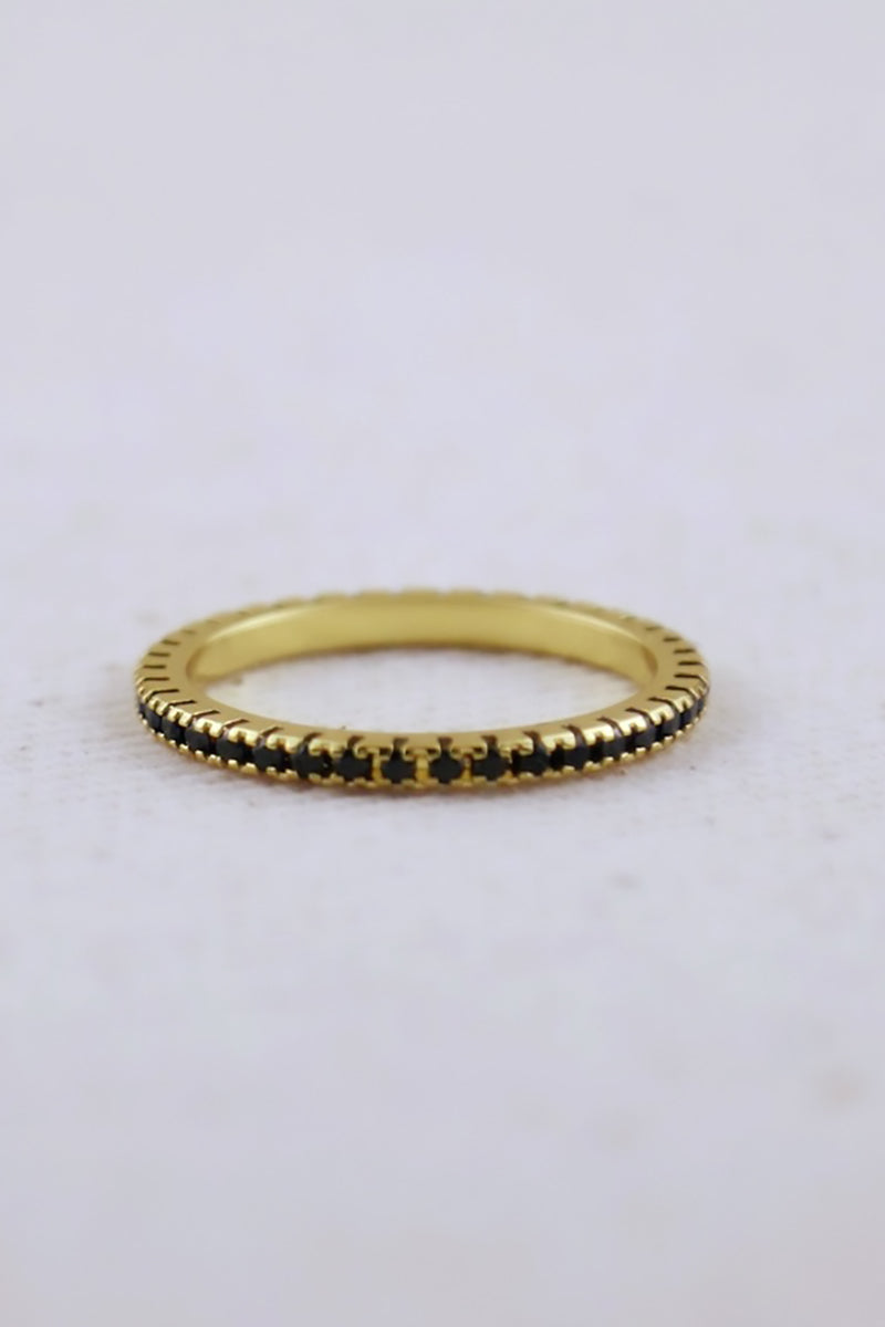 GoldFi - Eternity Micro Cubic Zirconia Stone Ring in Gold - Size 6.5