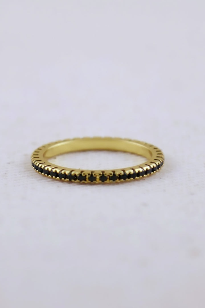GoldFi - Eternity Micro Cubic Zirconia Stone Ring in Gold - Size 6.5