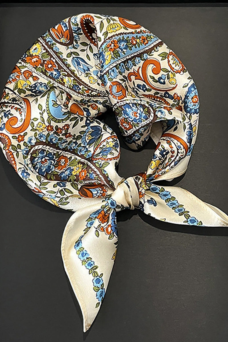 ACCITY - Square 100% Silk Floral Scarf