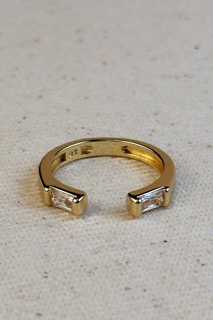 GoldFi - 18k Gold Filled Baguette CZ Band Ring: Clear / Medium (7-8.5 US)