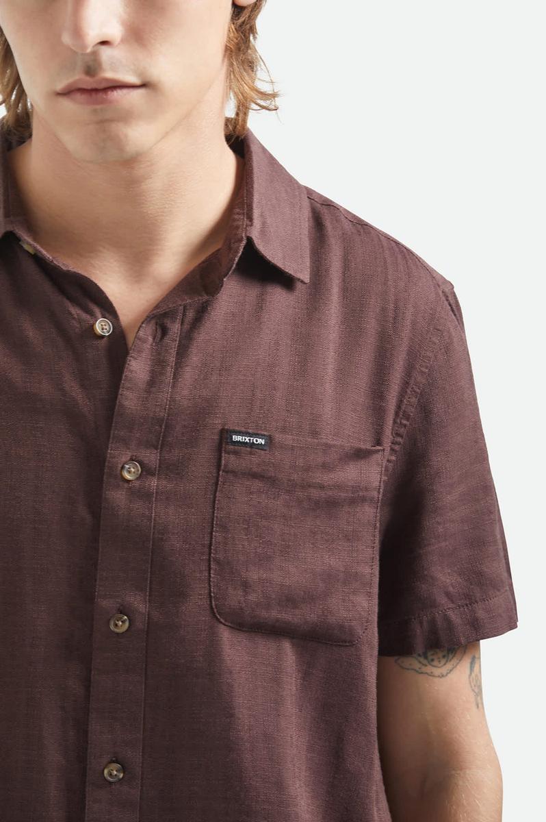 Brixton - The Charter Slub Short Sleeve Woven Shirt in Chocolate