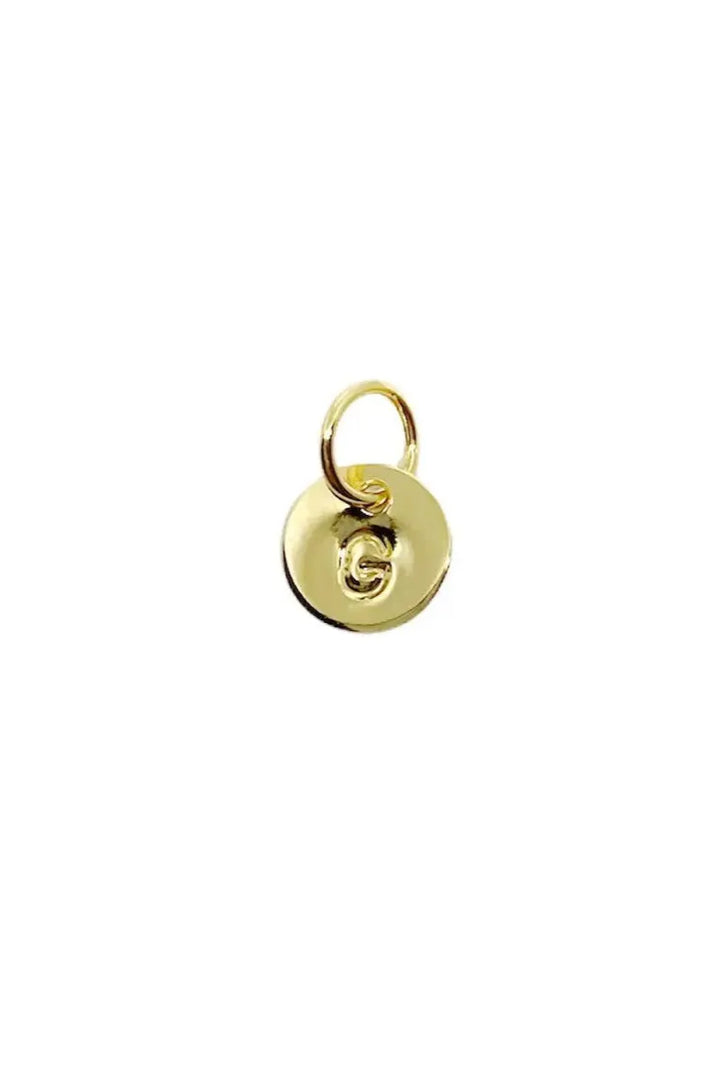 GoldFi - Stamped Tiny Initial Letter Charm in 18k Gold Fill - G