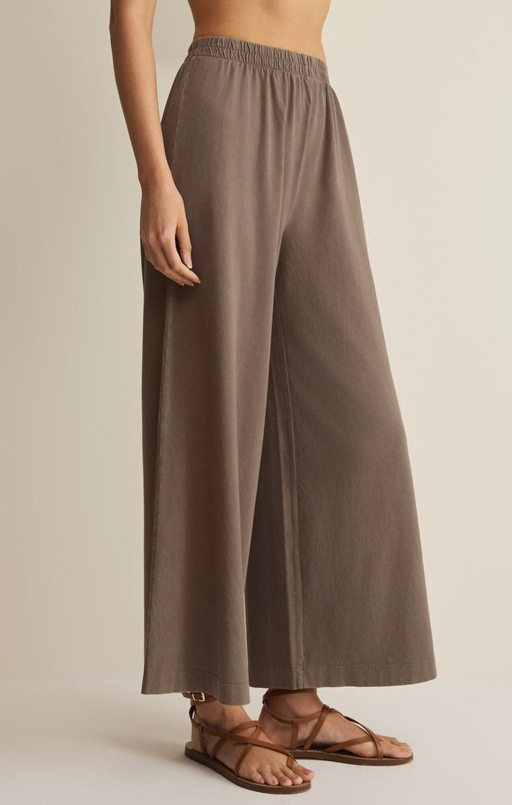 Z Supply - Scout Jersey Crop Flare Pant in Perfectly Taupe