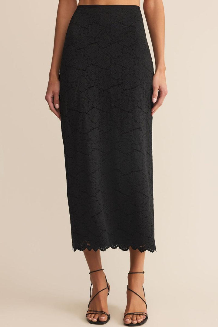 Z Supply - Via Lace Midi Skirt in Black