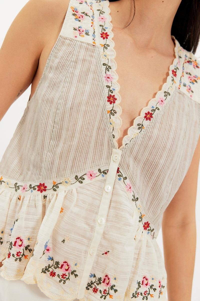 Free People - Ellis Embroidered Blouse