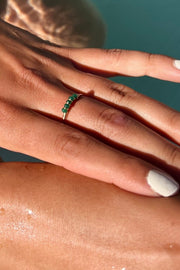 In Situ Jewelry - Ver De Mer Ring in Gold / Green Stone