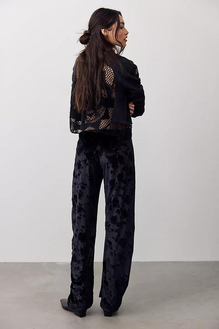 Free People - Radiance Low-Rise Velvet Pull-On Pants