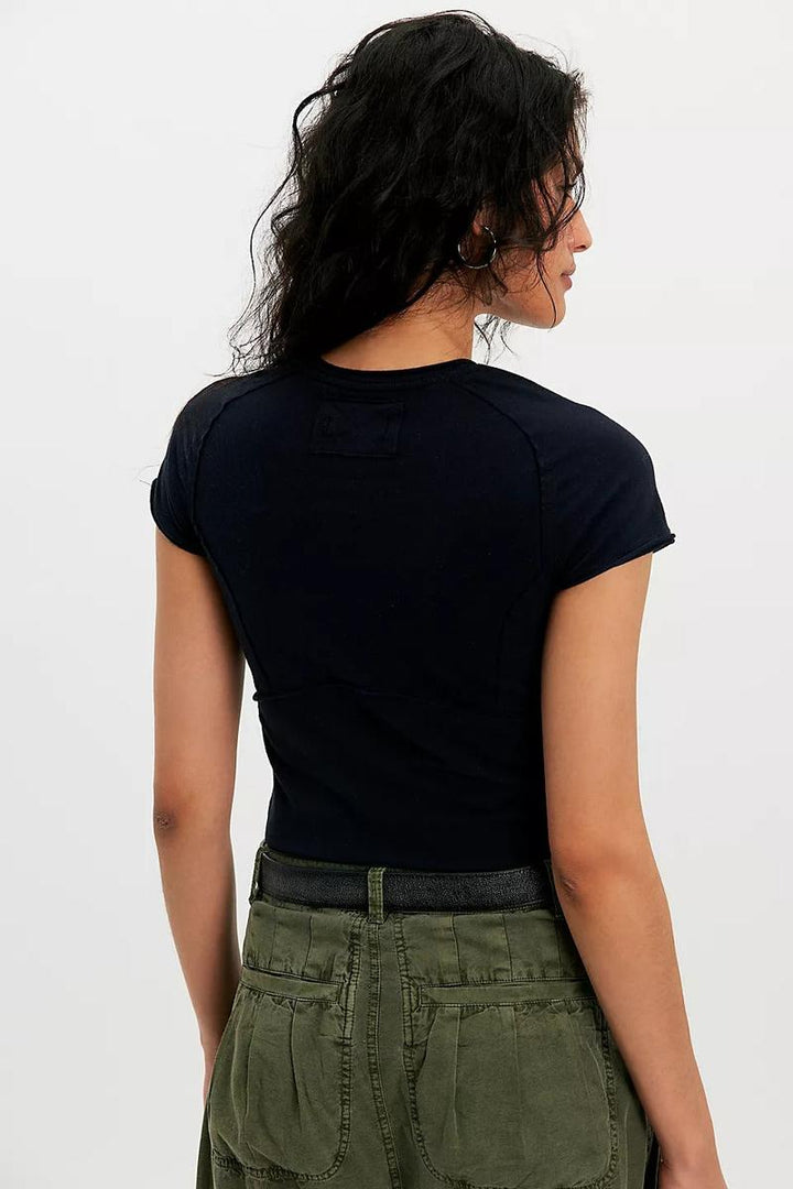 Free People - We The Free Protagonist Cropped Cap Sleeve Tee
