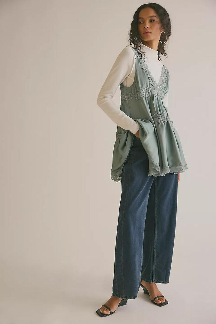 Free People - In This Groove Mini Slip Dress in Odessa Grey