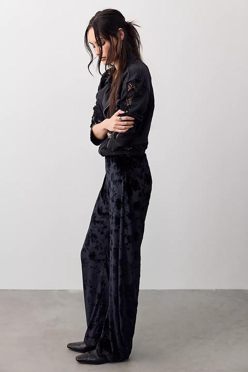 Free People - Radiance Low-Rise Velvet Pull-On Pants