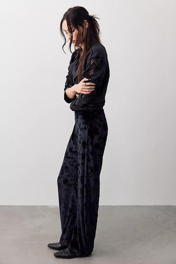 Free People - Radiance Low-Rise Velvet Pull-On Pants