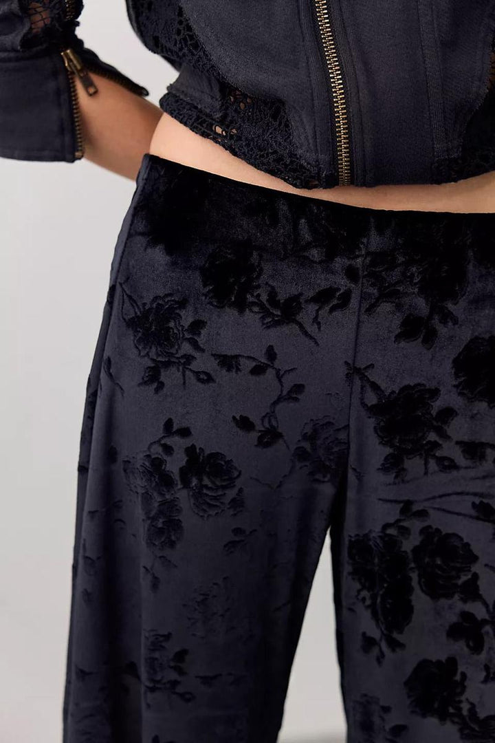 Free People - Radiance Low-Rise Velvet Pull-On Pants