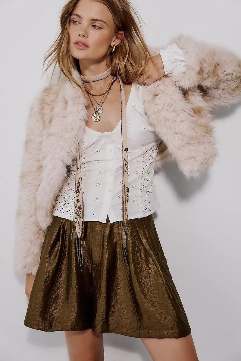 Free People - Supernova Cropped Faux Fur Jacket