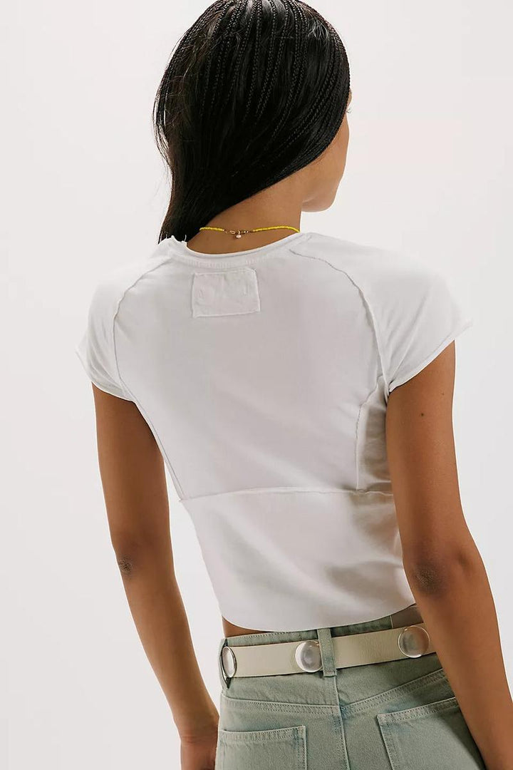 Free People - We The Free Protagonist Cropped Cap Sleeve Tee