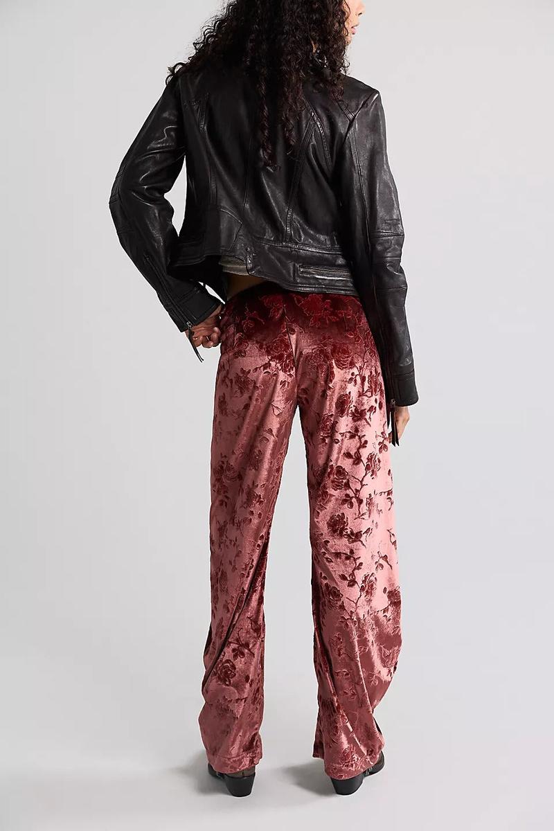 Free People - Radiance Low-Rise Velvet Pull-On Pants
