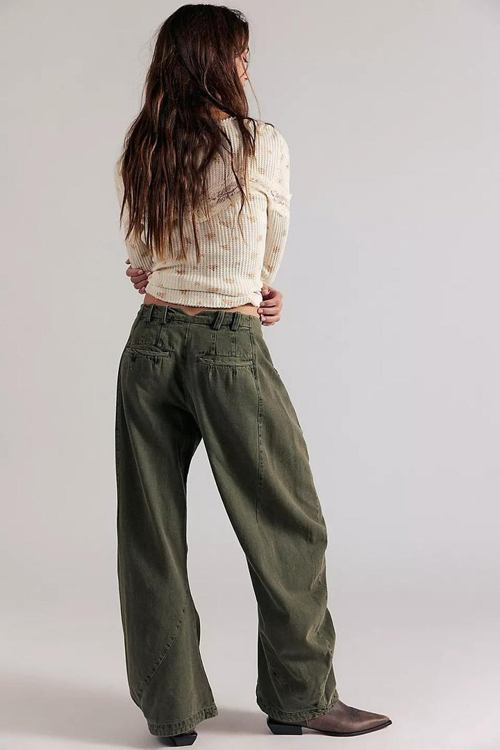 Free People - Spotlight Washed Barrel Chino Trousers