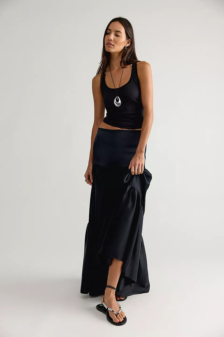 Free People - Juliette Satin Maxi Skirt
