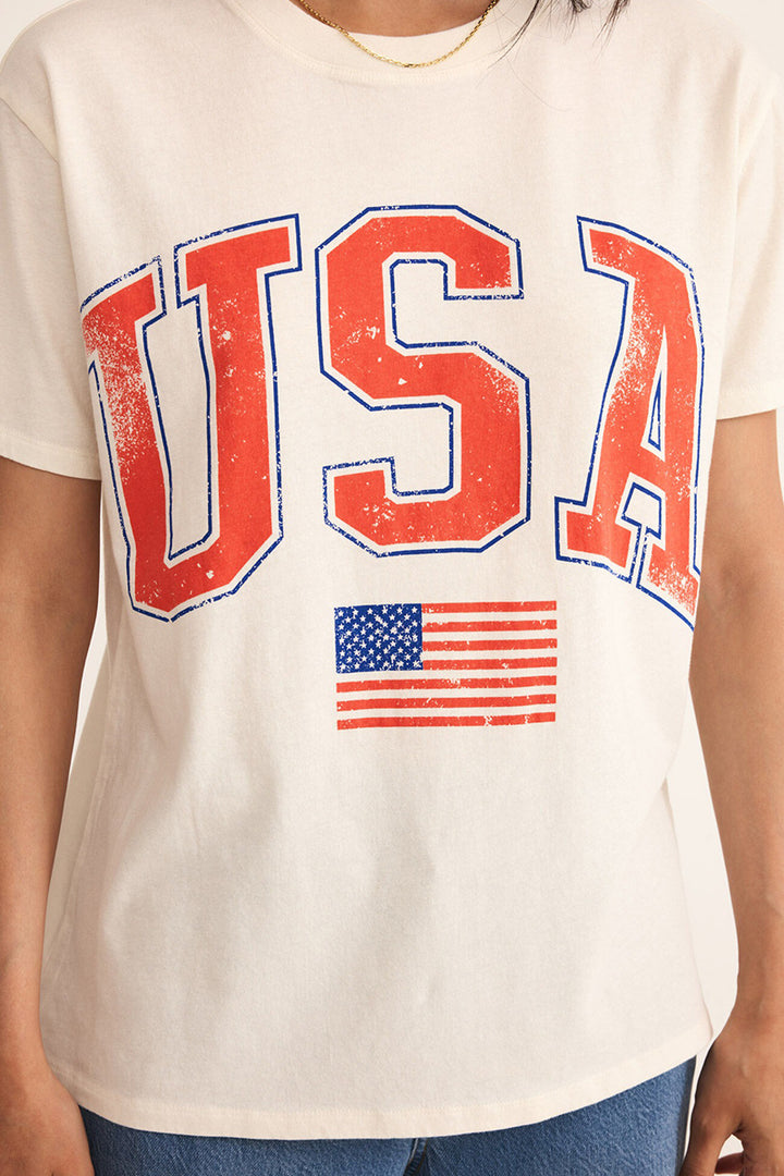 Z Supply - Flag Boyfriend Tee in Sea Salt