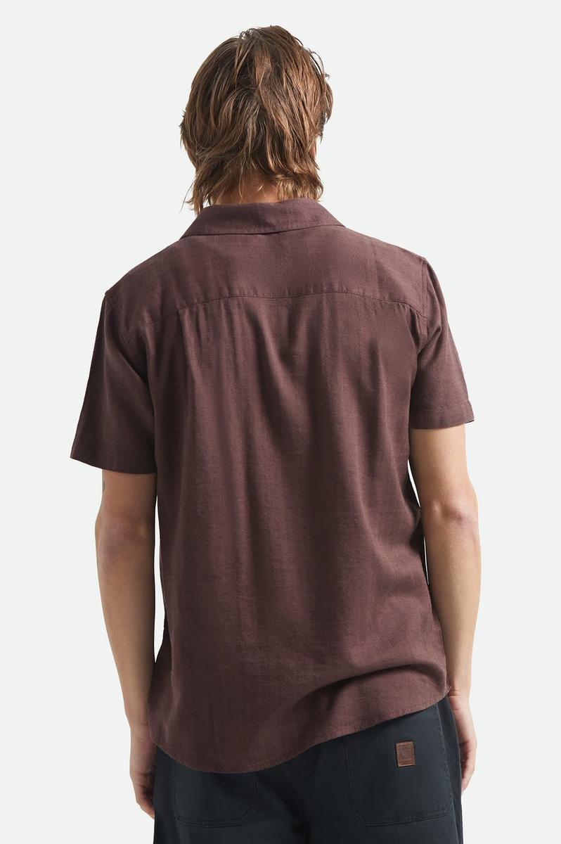 Brixton - The Charter Slub Short Sleeve Woven Shirt in Chocolate