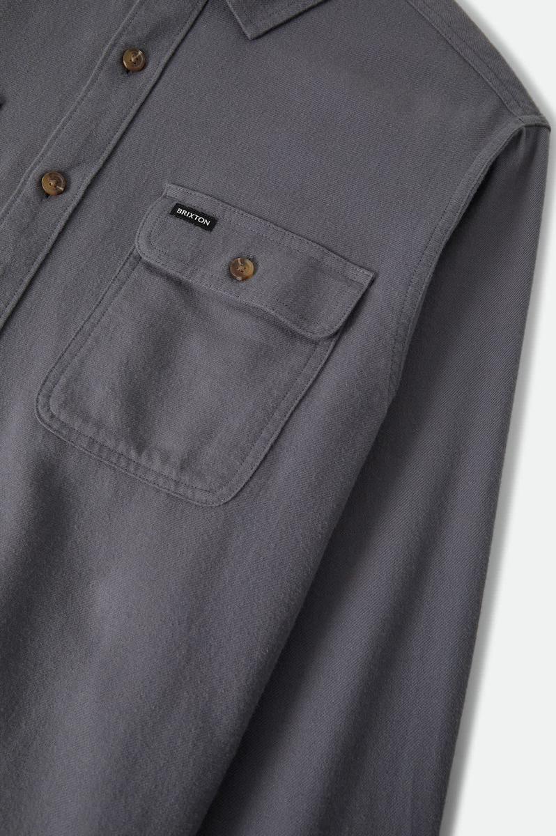 Brixton - Bowery Lightweight Ultra Soft Flannel in Future Grey