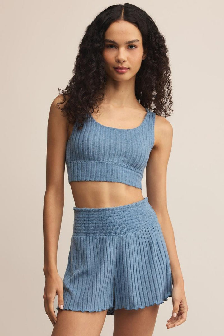 Z Supply - Zoe Rib Tank Bra in Oceanic Blue
