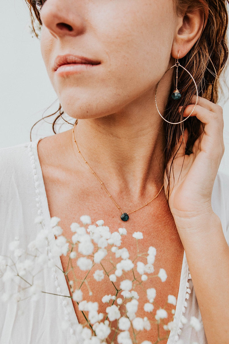 Tree Myriah - Indigo Hoops in 14 kt Gold Fill