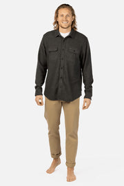 Rip Curl - Grid Solid Long Sleeve Shirt in Black Marle