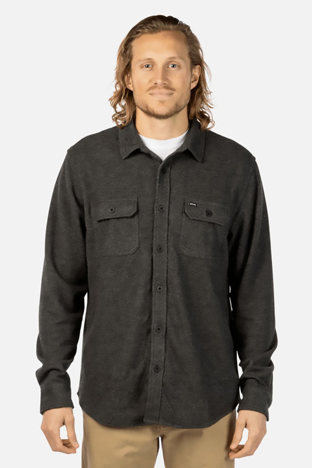 Rip Curl - Grid Solid Long Sleeve Shirt in Black Marle