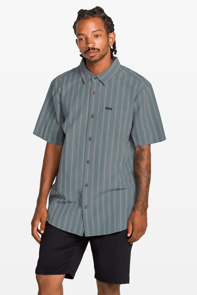 Volcom - Sato Stripe Short Sleeve Shirt in Tradewinds