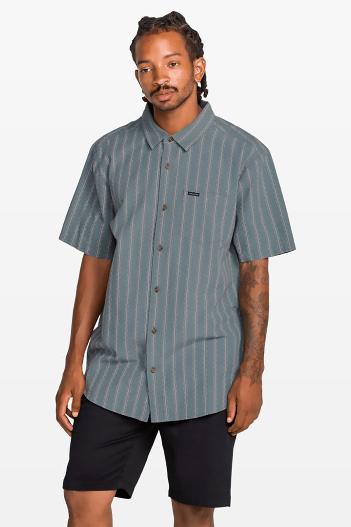 Volcom - Sato Stripe Short Sleeve Shirt in Tradewinds